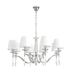 8316/8 CLASSI LN26 хром/белый, металл/хрусталь/текстиль Люстра E14 8*40W 220V MAGDA