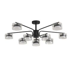 8349/10C COMFI черный/прозрачный, металл/стекло Светильник потолочный LED GX53 10*7W 220V NATALINA