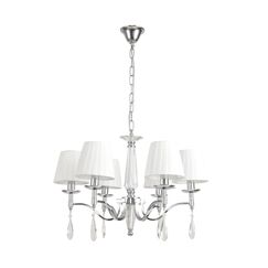 8316/6 CLASSI LN26 хром/белый, металл/хрусталь/текстиль Люстра E14 6*40W 220V MAGDA