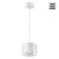 358967 OVER NT22 352 белый Светильник накладной с переключ. цв. температуры, провод 2м IP20 LED 3000К\4000К\6000К 12W вниз + 3ВW вверх 110-265V GIRO