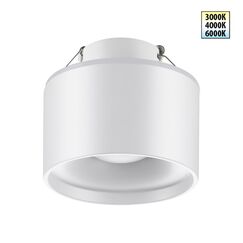 358961 SPOT NT22 447 белый Светильник встраиваемый с переключ. цв. температуры IP20 LED 3000К\4000К\6000К 12W вниз + 3W вверх 110-265V GIRO