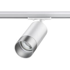 370862 PORT NT22 202 белый/серебро Светильник трековый однофазный двухжильный IP20 GU10 9W 220V SLIM