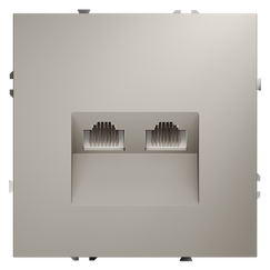 Розетка компьютерная встраиваемая VOLTUM S70 двойная RJ45+RJ45 кат.6, (кашемир)