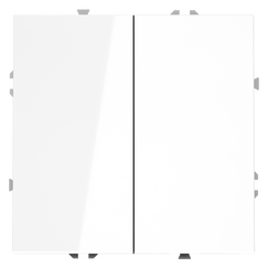 Проходной переключатель встраиваемый VOLTUM S70 двухклавишный 10А, (белый глянцевый)