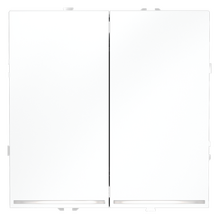 Проходной переключатель встраиваемый VOLTUM S70 двухклавишный с подсветкой 10А, (белый матовый)