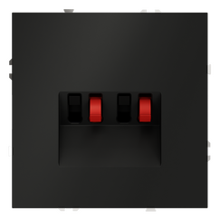 Розетка акустическая встраиваемая VOLTUM S70 4-местная, (черный матовый)