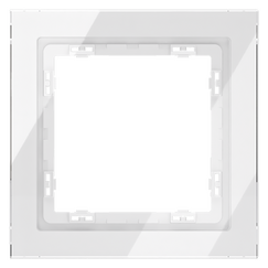 Рамка стеклянная VOLTUM S70 на 1 пост, (белый, стекло)