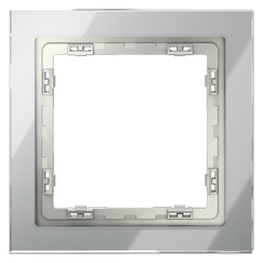 Рамка стеклянная VOLTUM S70 на 1 пост, (сталь, стекло)