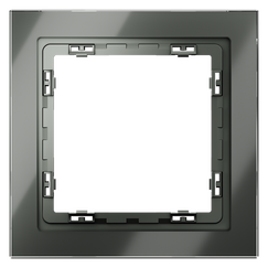 Рамка стеклянная VOLTUM S70 на 1 пост, (титан, стекло)