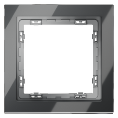 Рамка стеклянная VOLTUM S70 на 1 пост, (графит, стекло)