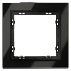 Рамка стеклянная VOLTUM S70 на 1 пост, (черный,стекло)