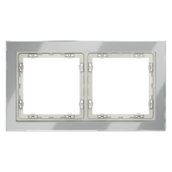 Рамка стеклянная VOLTUM S70 на 2 поста, (сталь, стекло)