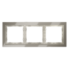 Рамка стеклянная VOLTUM S70 на 3 поста, (шелк, стекло)