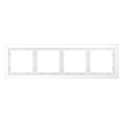Рамка стеклянная VOLTUM S70 на 4 поста, (белый,матовый,стекло)