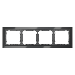 Рамка стеклянная VOLTUM S70 на 4 поста, (графит, стекло)