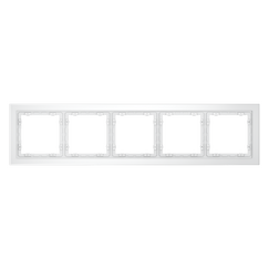 Рамка стеклянная VOLTUM S70 на 5 постов, (белый,матовый,стекло)