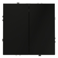 Выключатель с самовозвратом встраиваемый VOLTUM S70 двухклавишный 10А, (черный матовый)