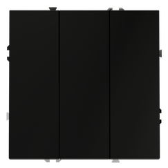 Выключатель встраиваемый VOLTUM S70 трехклавишный 10А, (черный матовый)