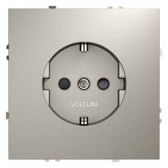 Розетка встраиваемая VOLTUM S70 с заземлением и защитными шторками, 16А, (кашемир)