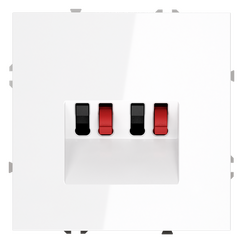 Розетка акустическая встраиваемая VOLTUM S70 4-местная, (белый глянцевый)