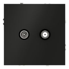 Розетка телевизионная встраиваемая VOLTUM S70 оконечная TV+SAT, (черный матовый)