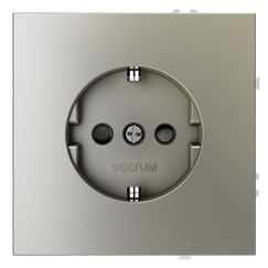 Розетка встраиваемая VOLTUM S70 с заземлением и защитными шторками, 16А, (шелк)
