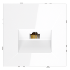 Розетка компьютерная встраиваемая VOLTUM S70 RJ45 кат.6, (белый глянцевый)