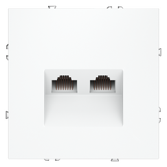 Розетка компьютерная встраиваемая VOLTUM S70 двойная RJ45+RJ45 кат.6, (белый матовый)