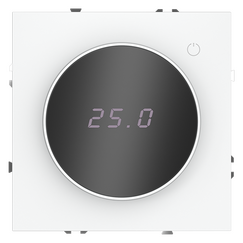 Терморегулятор электронный VOLTUM S70 с индикацией и датчиком, для теплого пола, (белый матовый)