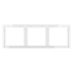 Рамка пластиковая VOLTUM S70 на 3 поста, (белый глянцевый)
