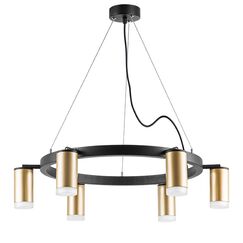 LR0164060 Люстра RULLO 6х50W GU10 ЧЕРНЫЙ/ЗОЛОТО (571016+214440-6+202430-6)