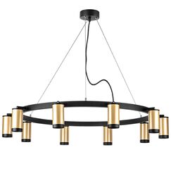 LR02040037 Люстра RULLO 10х50W GU10 ЧЕРНЫЙ/ЗОЛОТО (571020+214440-10+203437-10)