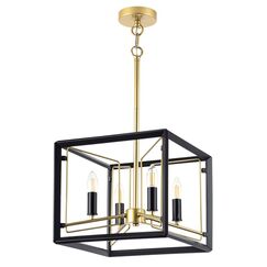 713447 Люстра REGOLO 4х40W E14 ЧЕРНЫЙ МАТОВЫЙ/ЗОЛОТО