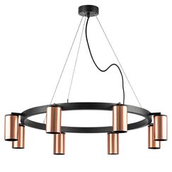 LR018308 Люстра RULLO 8х50W GU10 ЧЕРНЫЙ/МЕДЬ (571018+214430-8)