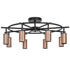 LR718308 Люстра RULLO 8х50W GU10 ЧЕРНЫЙ/МЕДЬ (571718+214430-8)