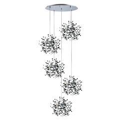 L5PR721134 Подвес пятерной круглый EXTRA 5x3x5W(led) G9  (721134 - 5 + 572154 -1) ХРОМ