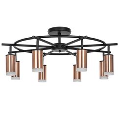 LR7183080 Люстра RULLO 8х50W GU10 ЧЕРНЫЙ/МЕДЬ (571718+214430-8+202430-8)