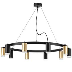 LR0204053750 Люстра RULLO 10х50W GU10 ЧЕРНЫЙ/ЗОЛОТО (571020+214440-5+214437-5+202430-10)