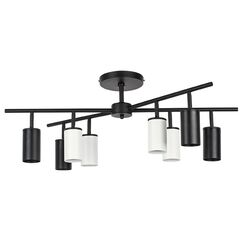 LR728374364 Люстра RULLO 8х50W GU10 ЧЕРНЫЙ/БЕЛЫЙ (571728+214437-4+214436-4)