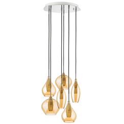 803063 Подвес PENTOLA 6х25W G9 ХРОМ/ЯНТАРЬ