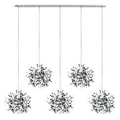 L5PL721134 Подвес пятерной линейный EXTRA 5x3x5W(led) G9  (721134 - 5 + 572164 -1) ХРОМ