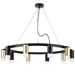 LR0204053751 Люстра RULLO 10х50W GU10 ЧЕРНЫЙ/ЗОЛОТО (571020+214440-5+214437-5+202431-10)