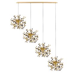 L4PL721132 Подвес четверной линейный EXTRA 4x3x5W(led) G9  (721132 - 4 + 572142 -1) ЗОЛОТО