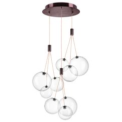 801090 Люстра SFERETTA LED 9х1,35W 600LM КОФЕЙНЫЙ/ПРОЗРАЧНЫЙ 3000K