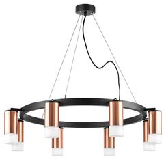 LR0183081 Люстра RULLO 8х50W GU10 ЧЕРНЫЙ/МЕДЬ (571018+214430-8+202431-8)