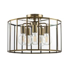 798251 Люстра GENNI 5х40W E27 ЛАТУНЬ/ПРОЗРАЧНЫЙ