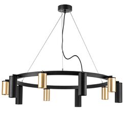 LR020405875 Люстра RULLO 10х50W GU10 ЧЕРНЫЙ/ЗОЛОТО (571020+214440-5+214487-5)