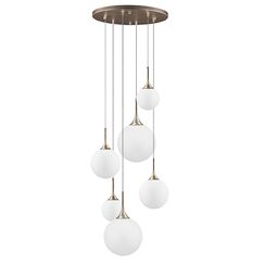 813063 Люстра GLOBO 6х40W E14 champagne gold/white