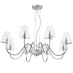 758084 Люстра подв. DIAFANO 8х40W G9 ХРОМ/ПРОЗРАЧНЫЙ