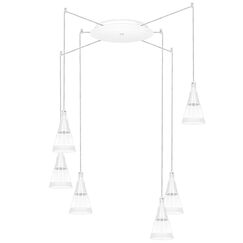 757066 Люстра CONE 6х40W GU10 БЕЛЫЙ МАТОВ/ПРОЗРАЧНО-МАТОВЫЙ